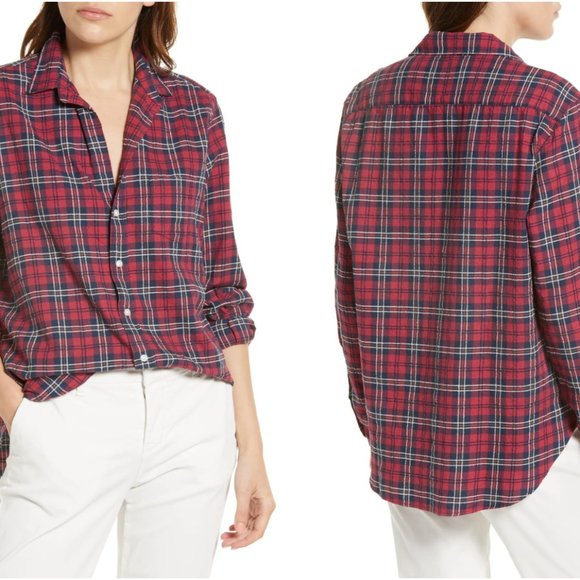 Frank & Eileen Tops - FRANK & EILEEN Eileen Plaid Cotton Button-Up Shirt Red {MM39}